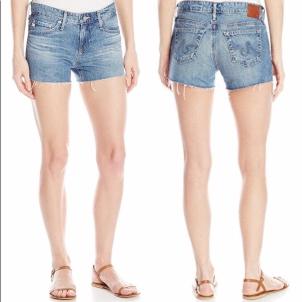 Ag the Bonnie Distressed Relaxed Denim Shorts